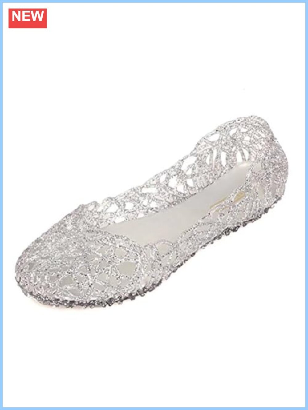 Women's Jelly Ballet Flats Slip On Loafers Hollow Out Sandals